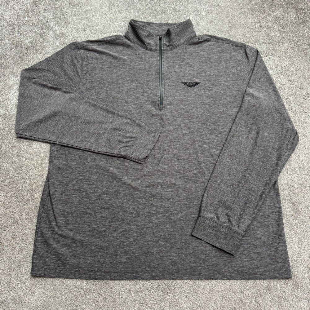 Straight Down Golf Performance Quarter Zip Pullover Jacket Mens 2XL Grey Heather